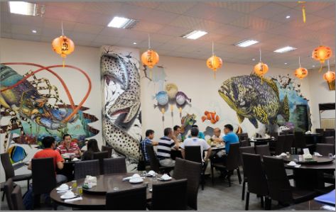 漳平海鲜餐厅墙体彩绘